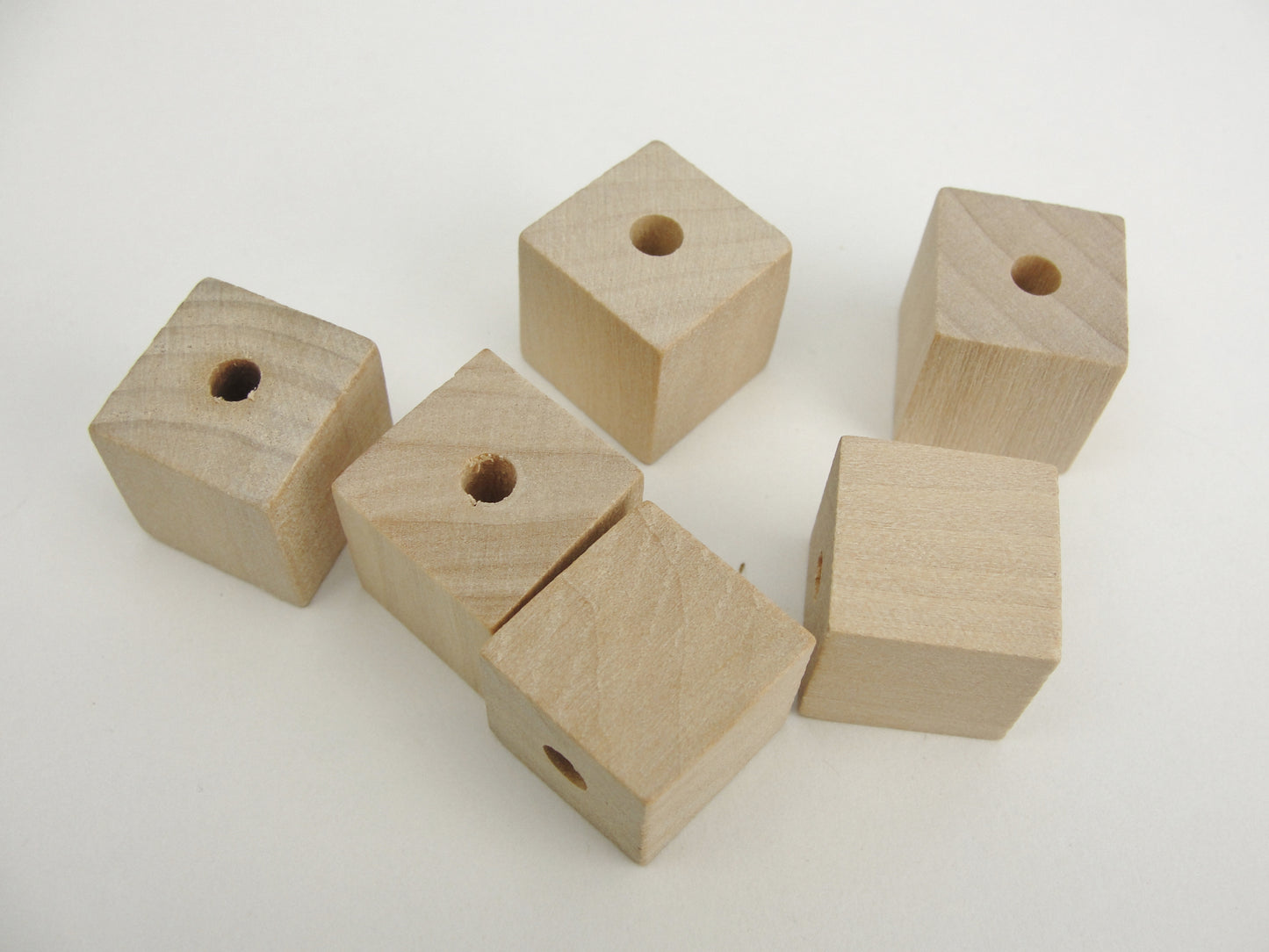 Wooden square cube beads 3/4" with a 3/16" hole - Wood parts - Craft Supply House