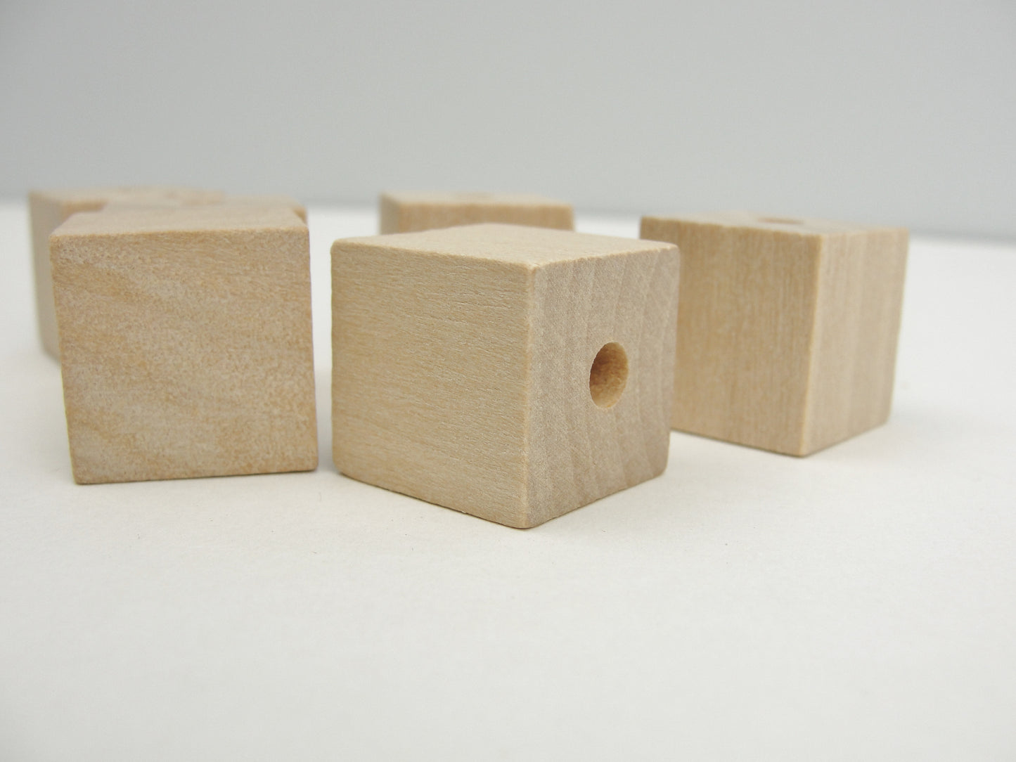 Wooden square cube beads 3/4" with a 3/16" hole - Wood parts - Craft Supply House