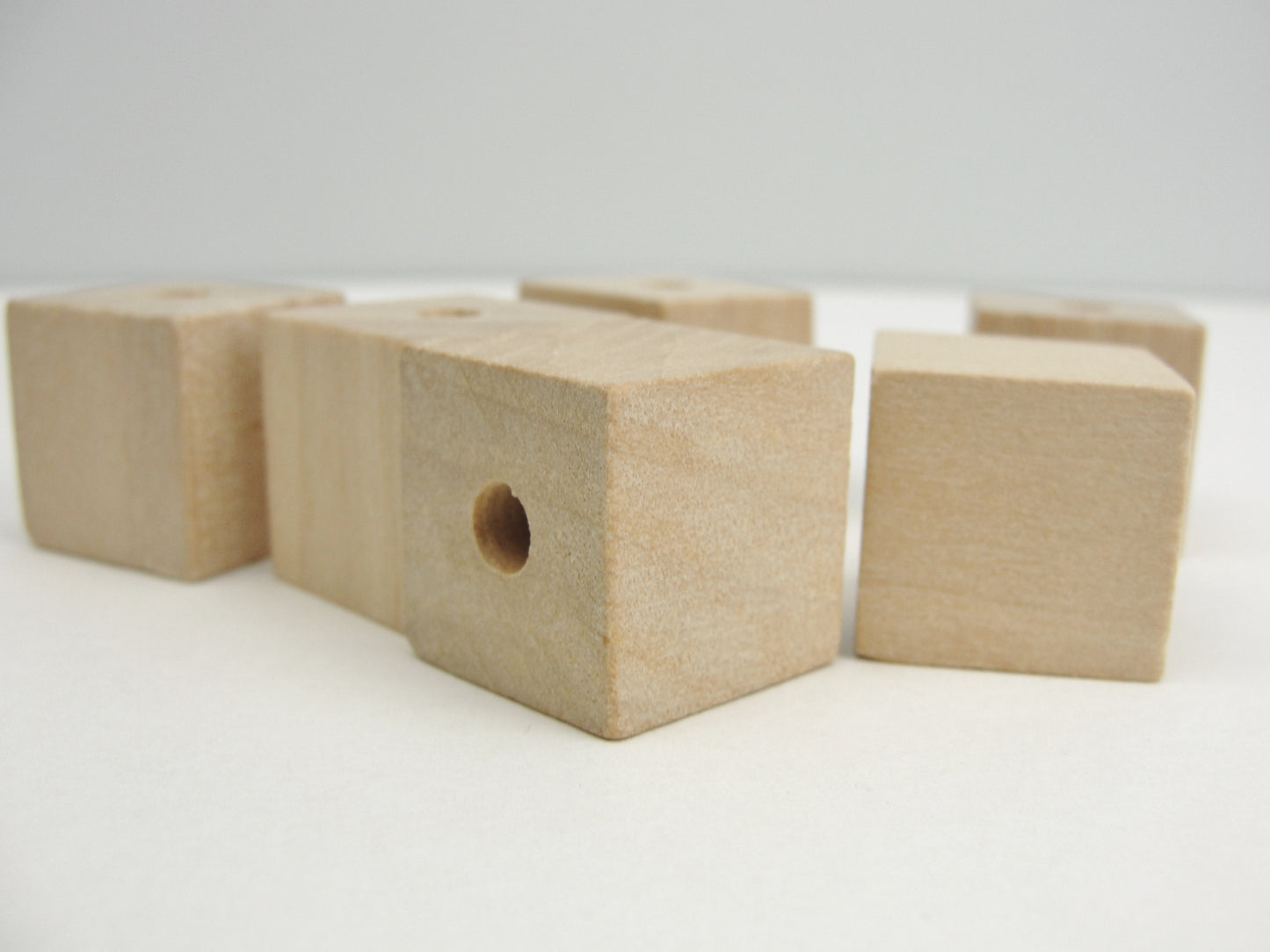 Wooden square cube beads 3/4" with a 3/16" hole - Wood parts - Craft Supply House