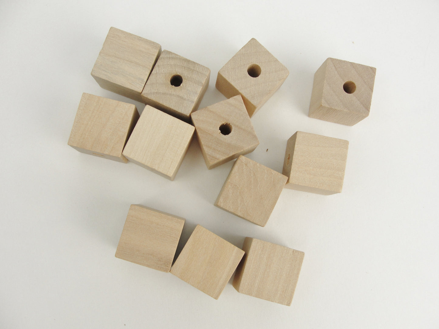 Wooden square cube beads 3/4" with a 3/16" hole - Wood parts - Craft Supply House