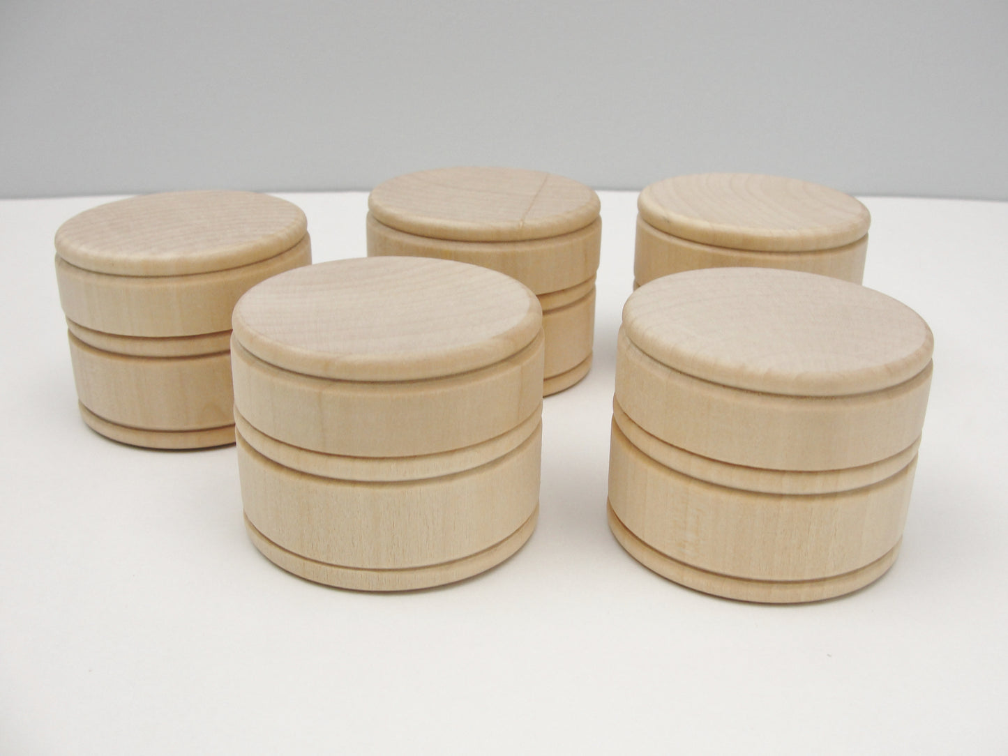 Wooden ring box or keepsake box, middle size of 3, set of 5 - Wood parts - Craft Supply House