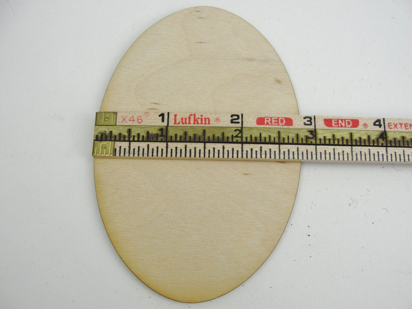 Wood oval disc 4 3/8" x 2 7/8" set of 6