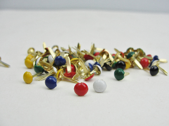 Mini 3mm brads pick your color pastel, metal, metallic, antique, pearl