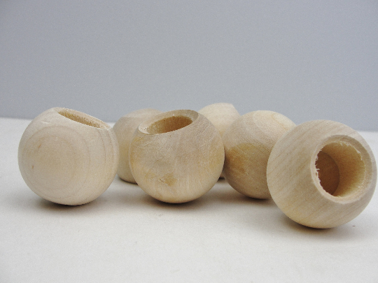 Wooden end cap ball 1.25"  end cap 5/8" hole set of 6