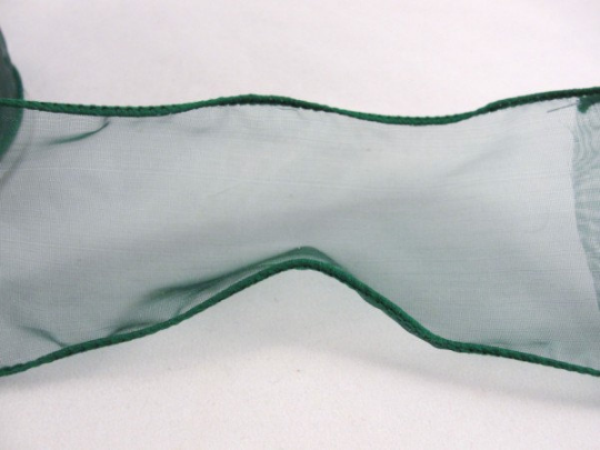 Wire Edge Floral Ribbon Sheer Dark Emerald Green 2.5" wide - Floral Supplies - Craft Supply House