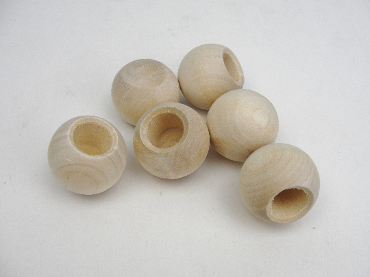 Wooden end cap ball 1.25"  end cap 5/8" hole set of 6