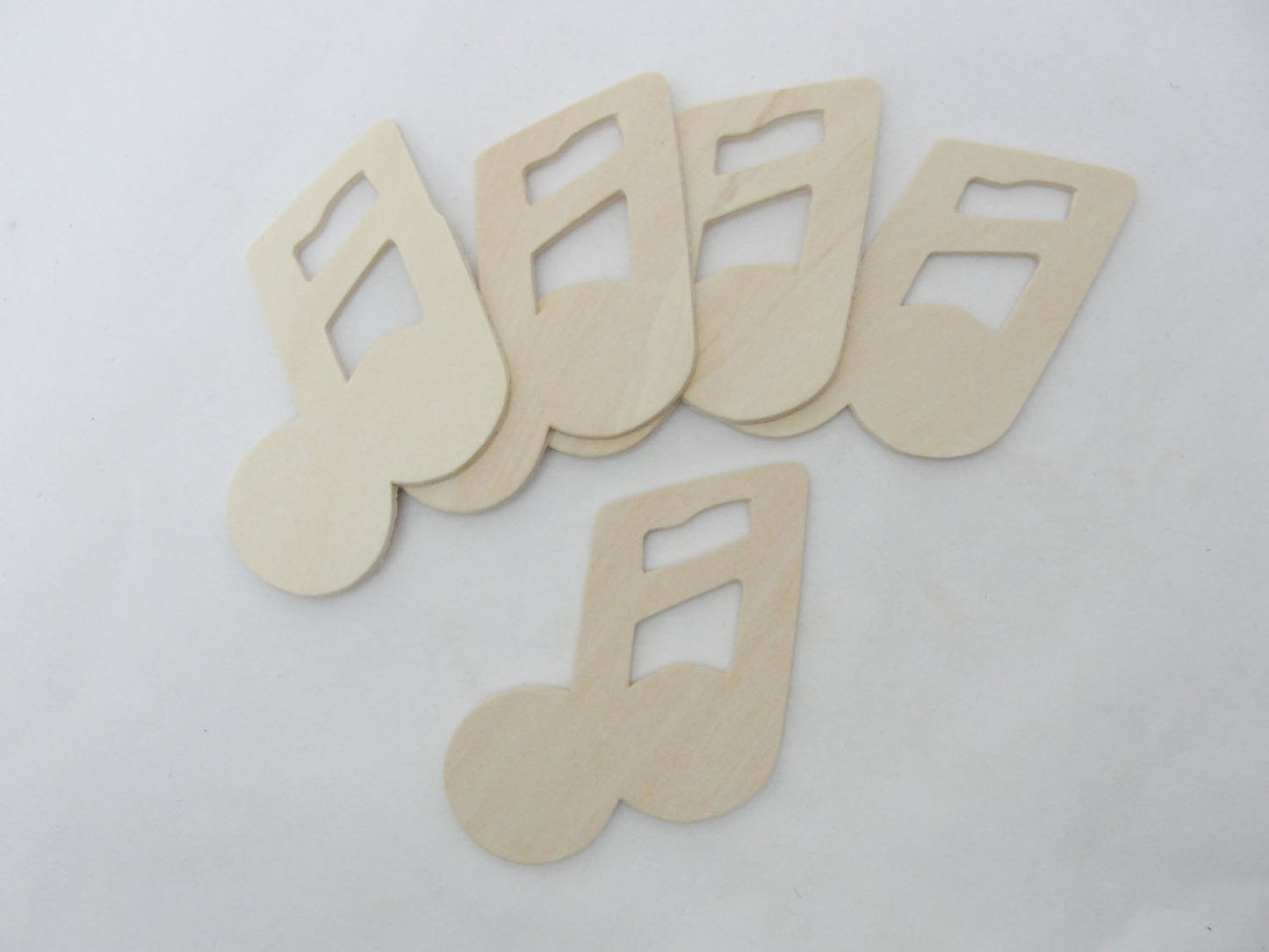 Double music note ornament set of 5 - Wood parts - Craft Supply House