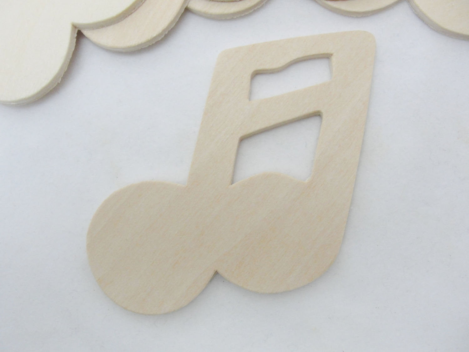 Double music note ornament set of 5 - Wood parts - Craft Supply House