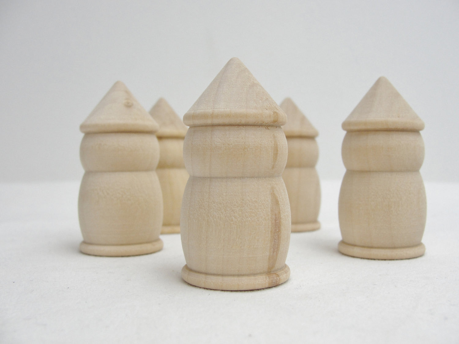 5 Wooden fairy garden gnomes people paint your own - Wood parts - Craft Supply House