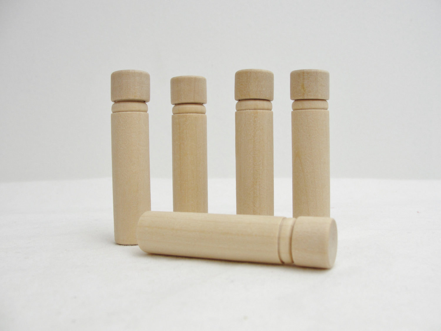 Wood needle case tube set of 5 - Wood parts - Craft Supply House