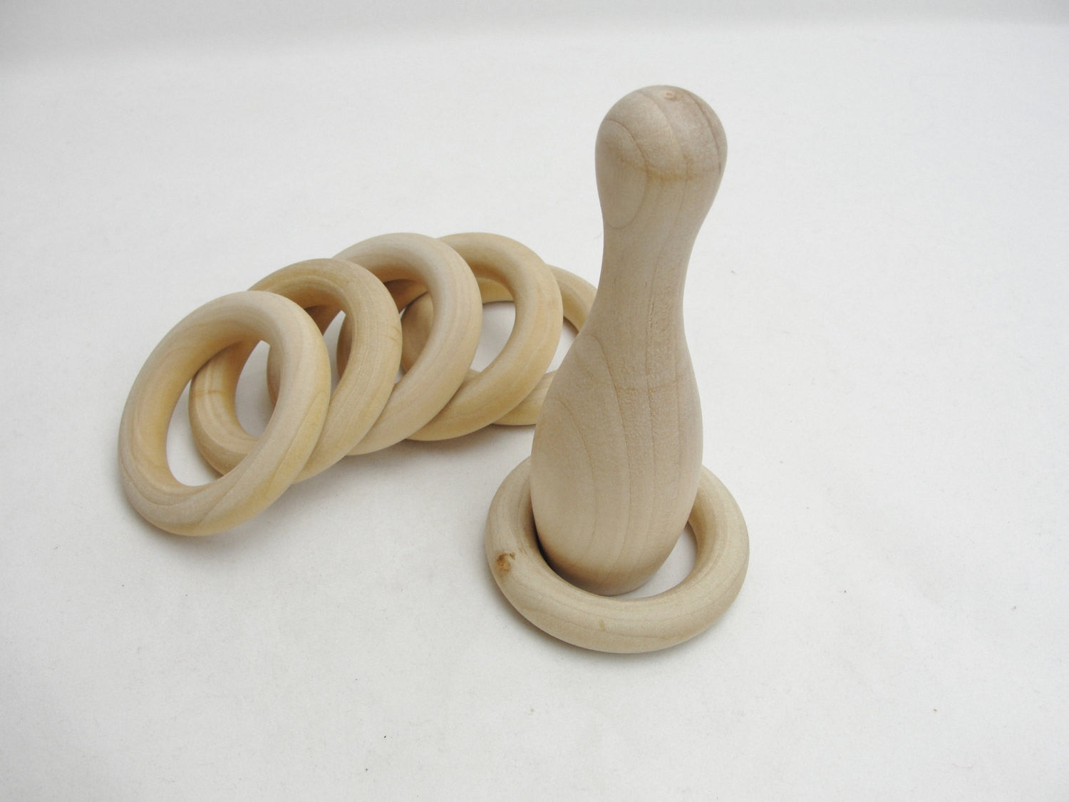 6 Wooden rings 2 1/2" with 1 1/2" inside dimension - Wood parts - Craft Supply House