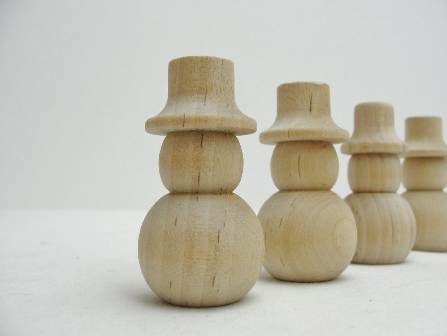 Turned fat wooden snowman 2 1/8" set of 5 - Wood parts - Craft Supply House