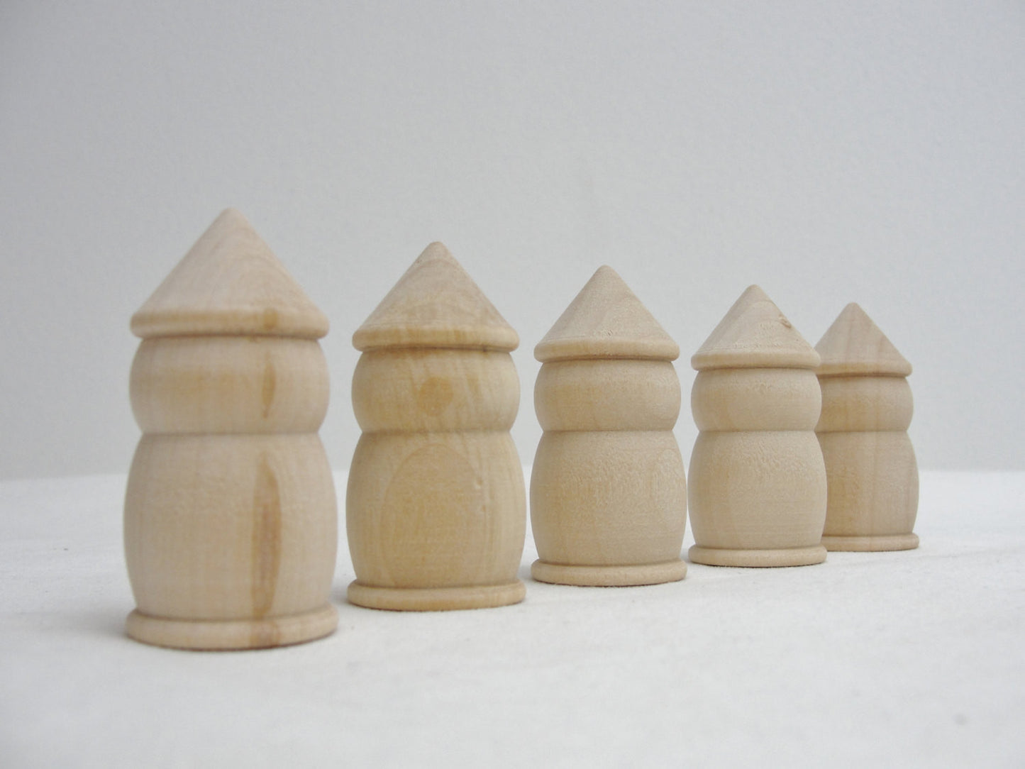 5 Wooden fairy garden gnomes people paint your own - Wood parts - Craft Supply House