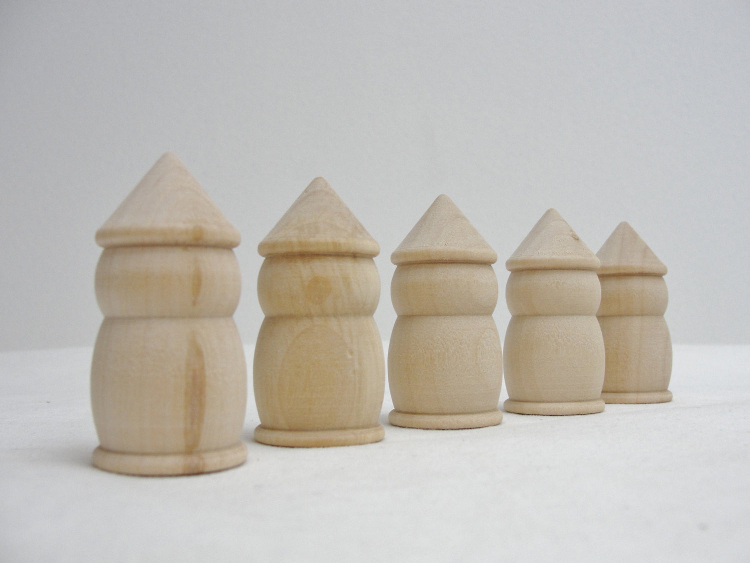 5 Wooden fairy garden gnomes people paint your own - Wood parts - Craft Supply House