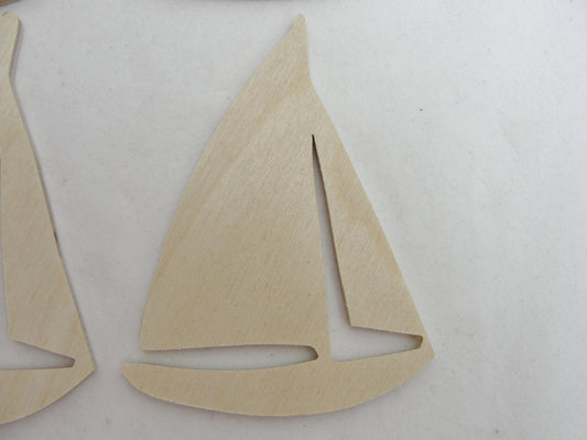 Sailboat cutouts set of 4 - Wood parts - Craft Supply House