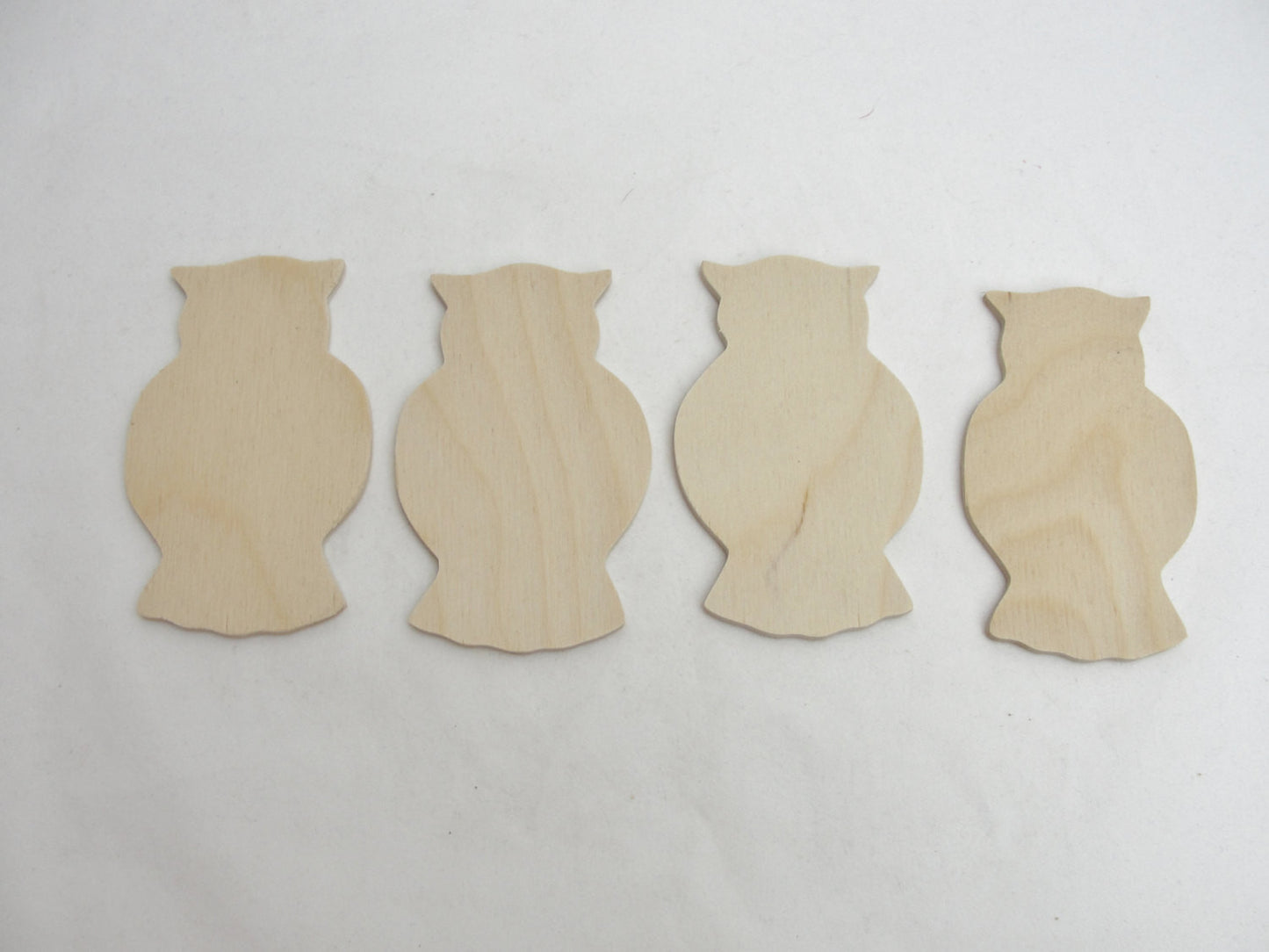 Large owl cutouts set of 4 - Wood parts - Craft Supply House