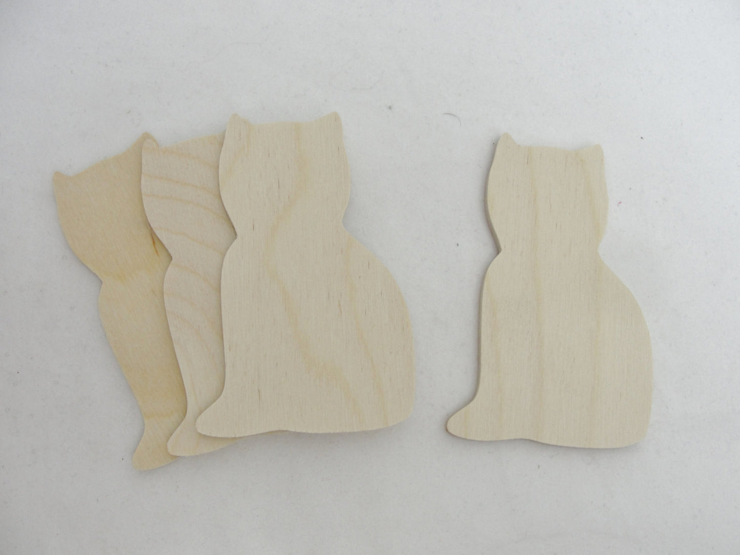 Wooden cat cutouts set of 4 - Wood parts - Craft Supply House