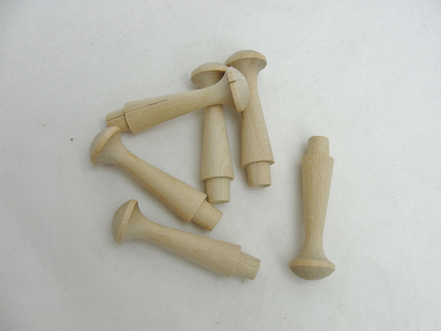 Medium shaker pegs 2 7/16" birch set of 6 - Wood parts - Craft Supply House