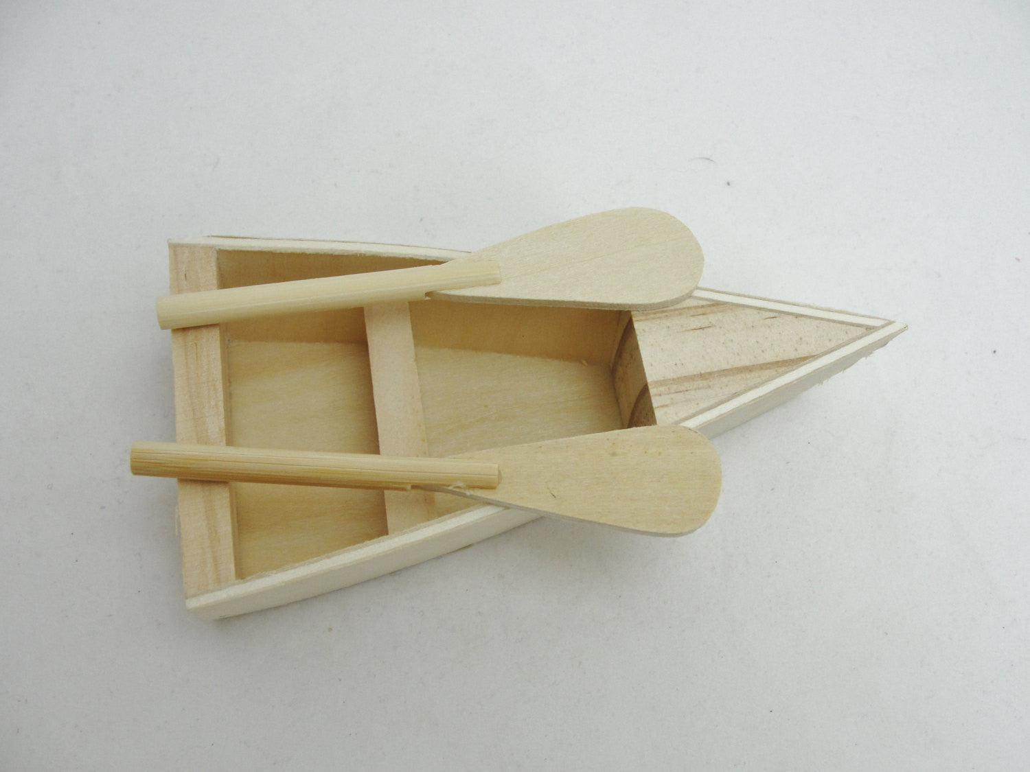 Small wooden rowboat with 2 oars - Wood parts - Craft Supply House