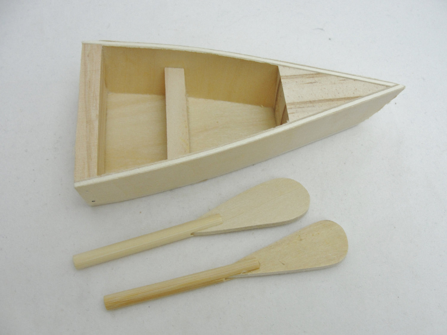 Small wooden rowboat with 2 oars - Wood parts - Craft Supply House