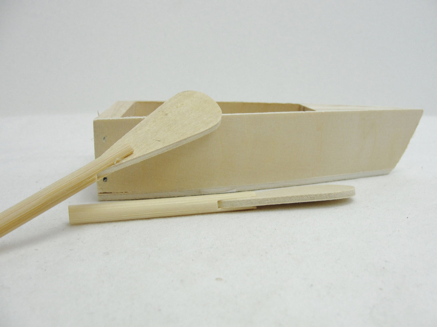 Small wooden rowboat with 2 oars - Wood parts - Craft Supply House