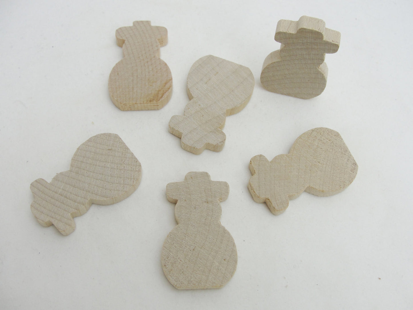 Snowman cutout 1 3/4" tall set of 6 - Wood parts - Craft Supply House