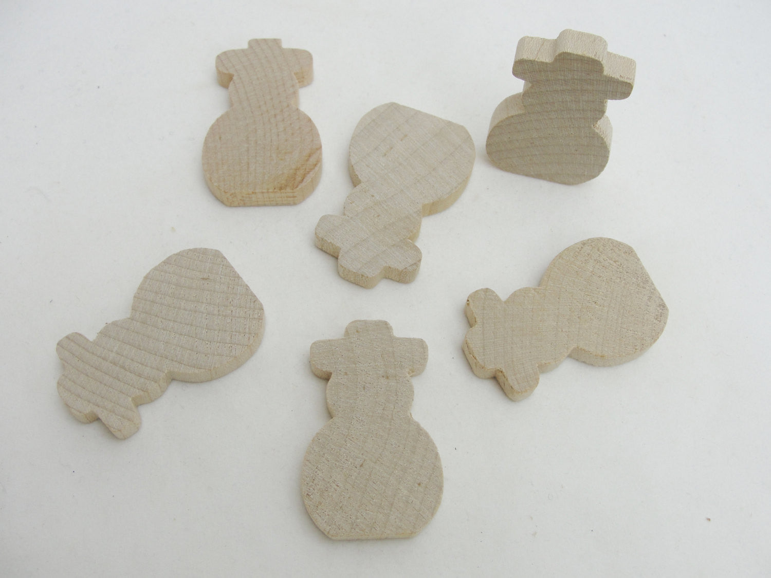 Snowman cutout 1 3/4" tall set of 6 - Wood parts - Craft Supply House