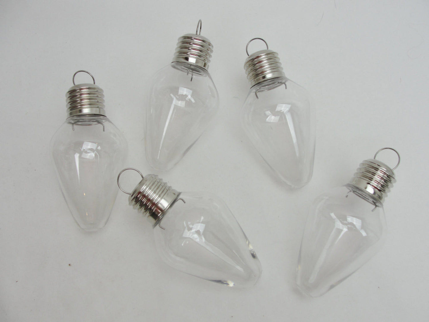 Plastic fillable light bulb shaped ornament set of 5 - General Crafts - Craft Supply House