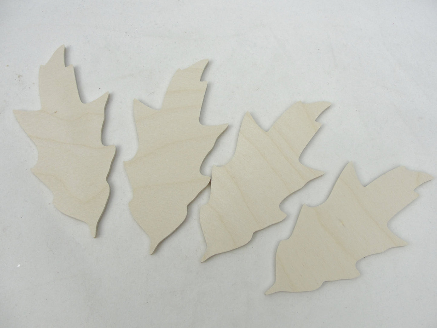 Large Wooden oak leaf cutout set of 4 - Wood parts - Craft Supply House