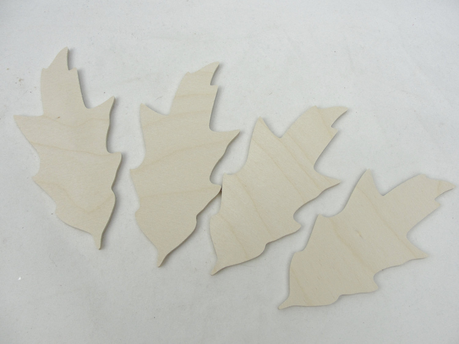 Large Wooden oak leaf cutout set of 4 - Wood parts - Craft Supply House
