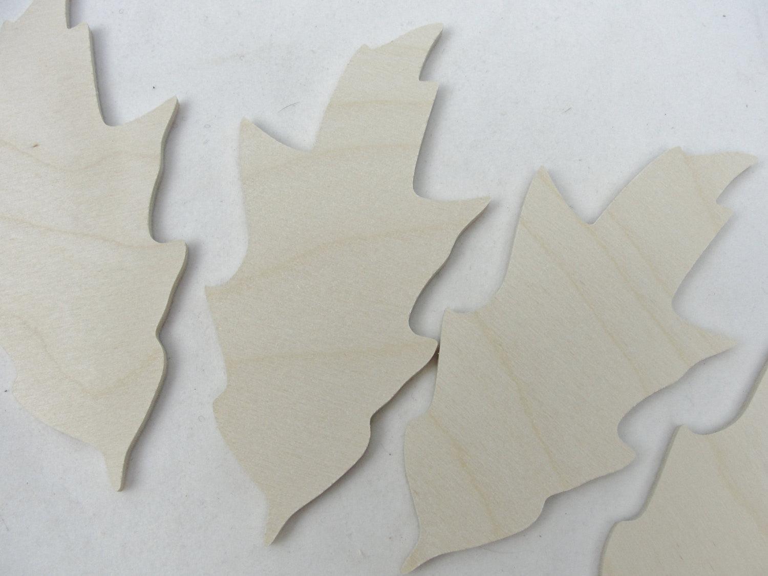 Large Wooden oak leaf cutout set of 4 - Wood parts - Craft Supply House