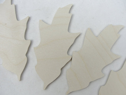 Large Wooden oak leaf cutout set of 4 - Wood parts - Craft Supply House
