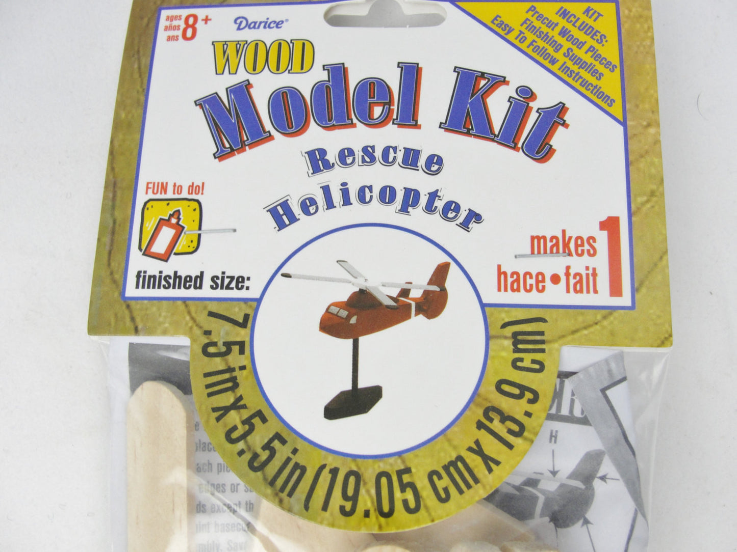 Rescue helicopter wood model kit - Model kits - Craft Supply House
