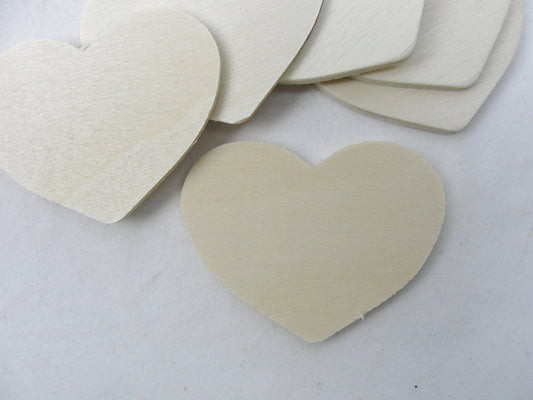 6 wooden country hearts 2" wide 1 1/2" tall 1/8" thick unfinished - Wood parts - Craft Supply House