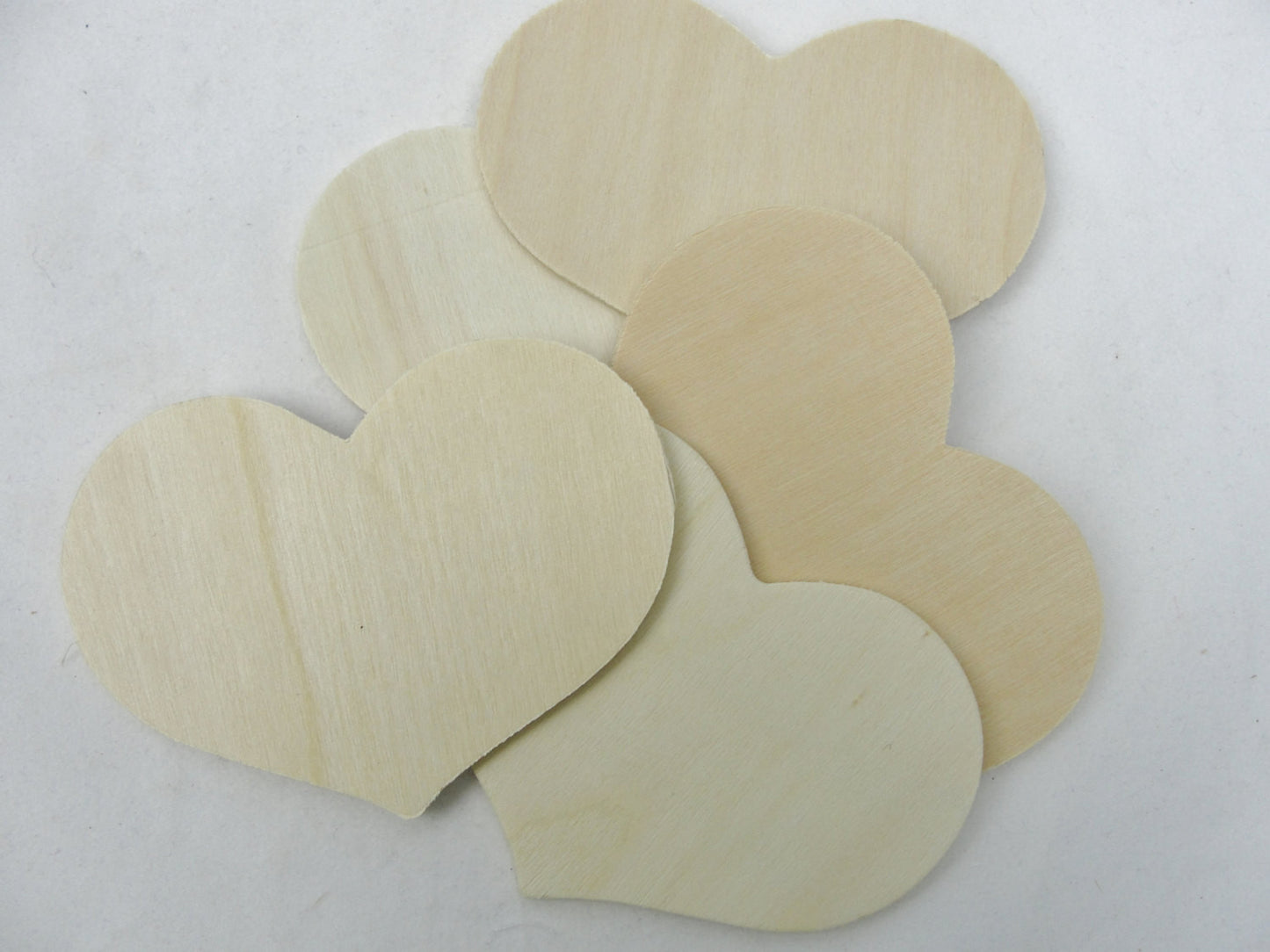 5 wooden country hearts 3 3/8" wide 2 1/2" tall 1/8" thick unfinished - Wood parts - Craft Supply House