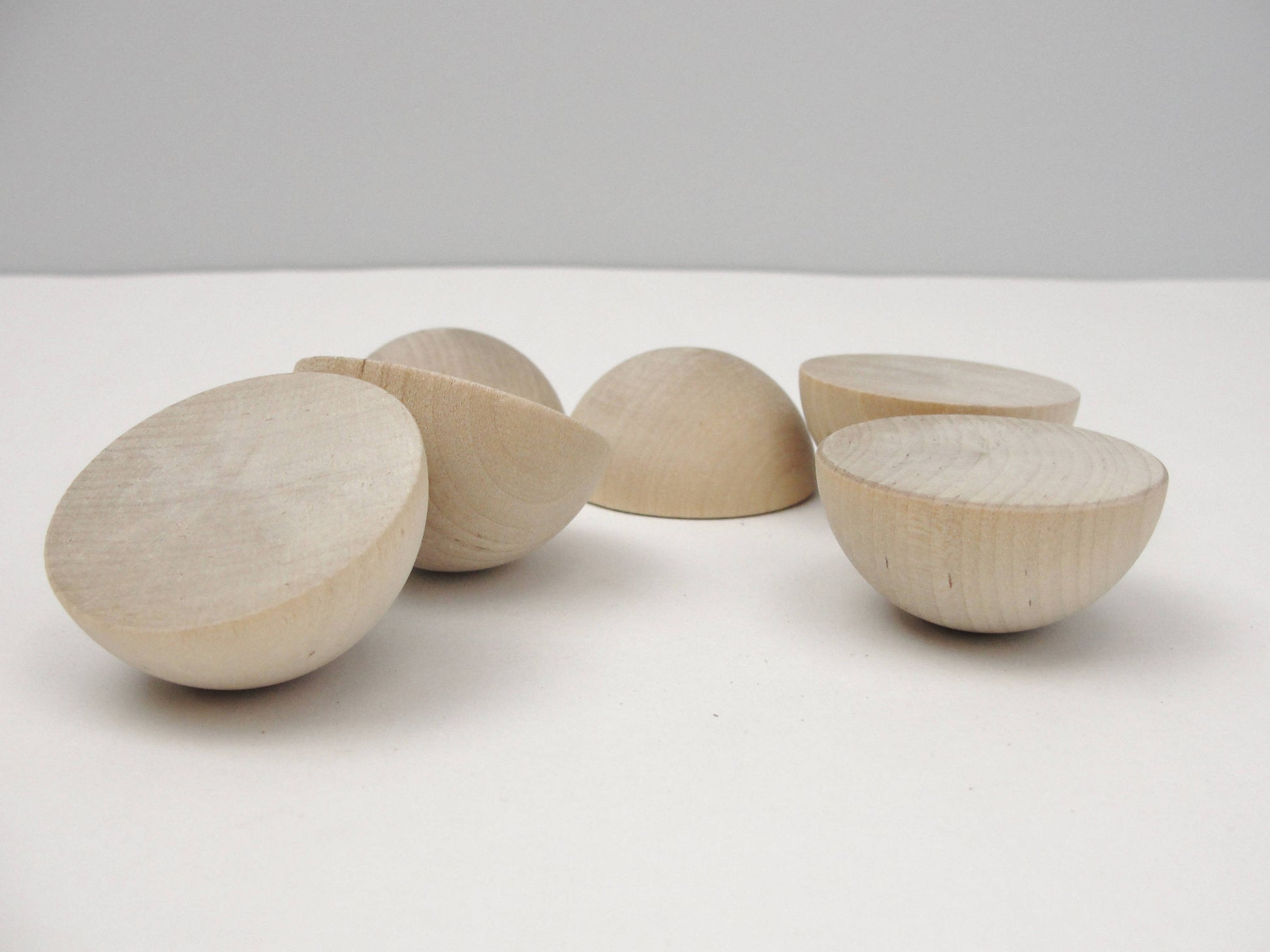 Split wooden ball 1 3/4" (1.75") set of 6 - Wood parts - Craft Supply House