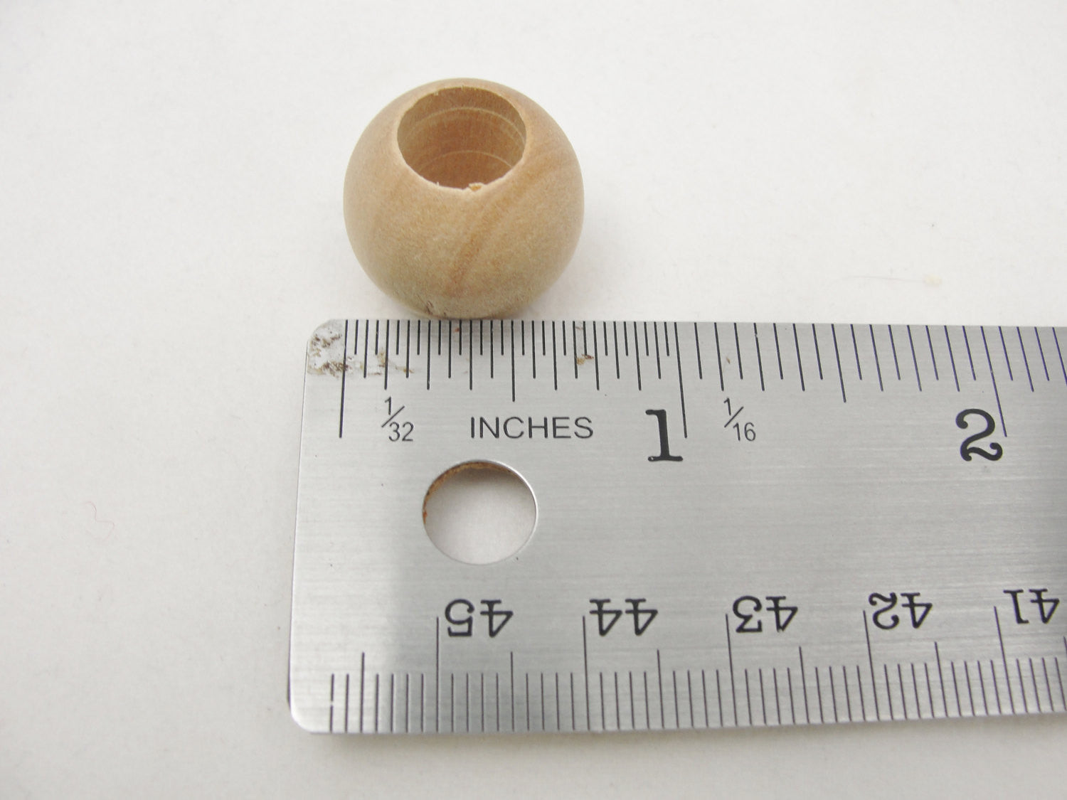 Large hole wood bead, 3/4" (.75") 20mm unfinished set of 12 - Wood parts - Craft Supply House
