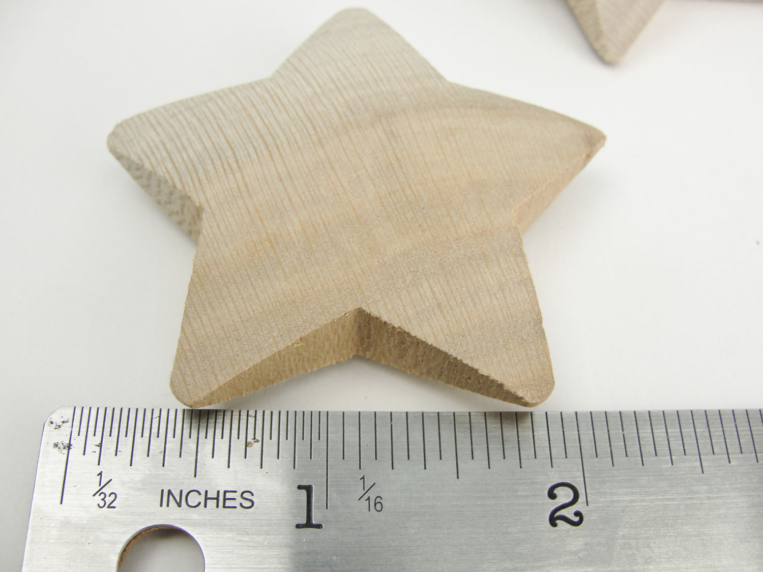 6 Wooden puffy Stars 2 1/4" - Wood parts - Craft Supply House