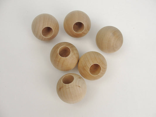 Wooden end cap ball 1.5"  end cap 19/32" hole set of 6 - Wood parts - Craft Supply House