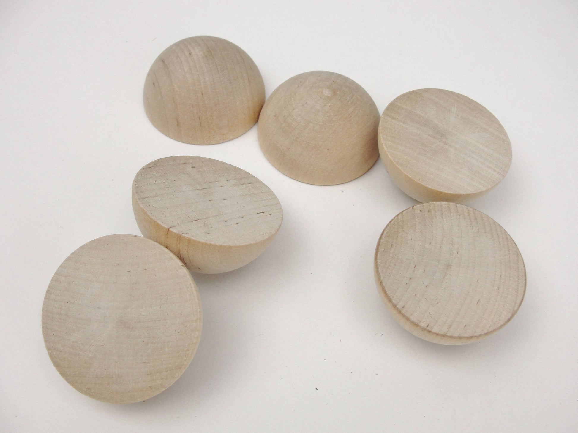 Split wooden ball 1 3/4" (1.75") set of 6 - Wood parts - Craft Supply House