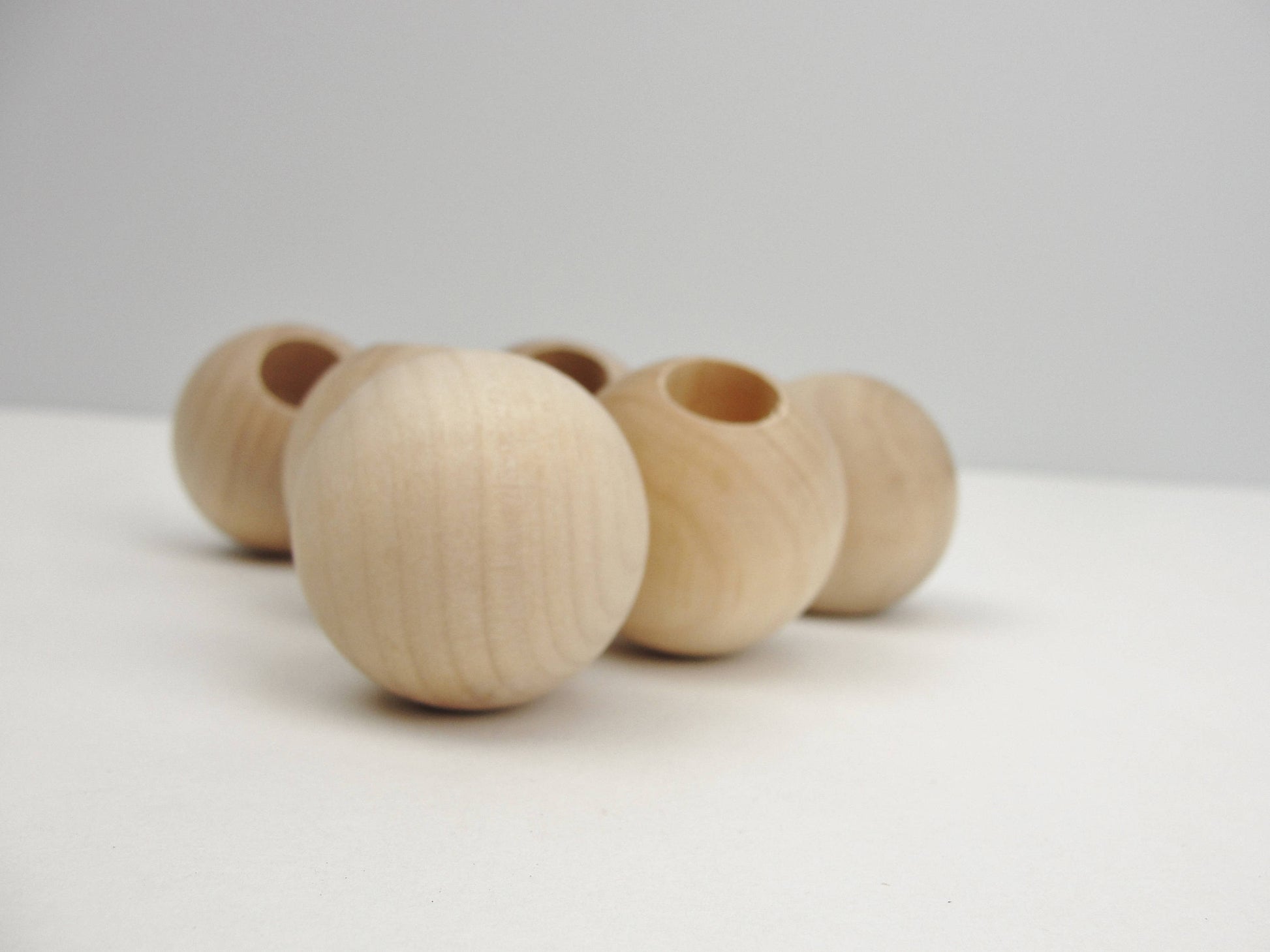 Wooden end cap ball 1.5"  end cap 19/32" hole set of 6 - Wood parts - Craft Supply House