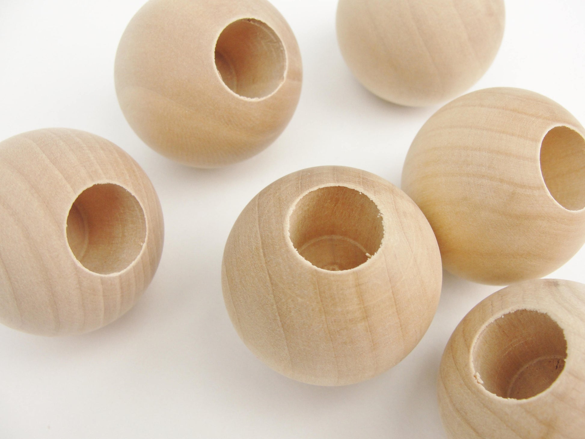 Wooden end cap ball 1.5"  end cap 19/32" hole set of 6 - Wood parts - Craft Supply House