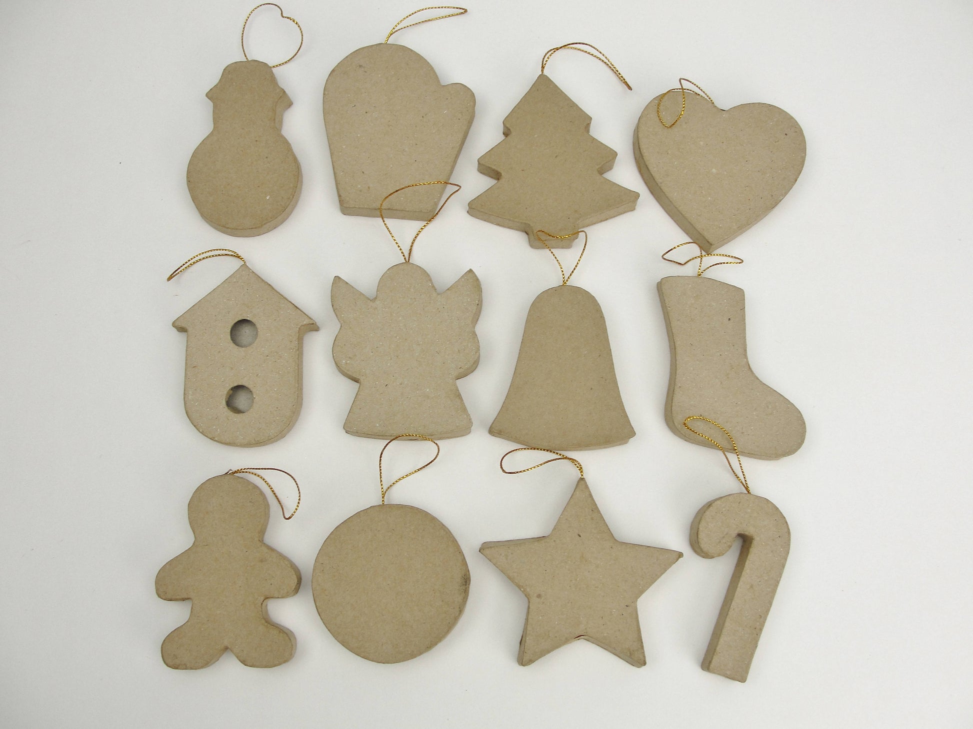 Paper mache ornament shapes ready to decorate set of 12 - Paper Mache - Craft Supply House