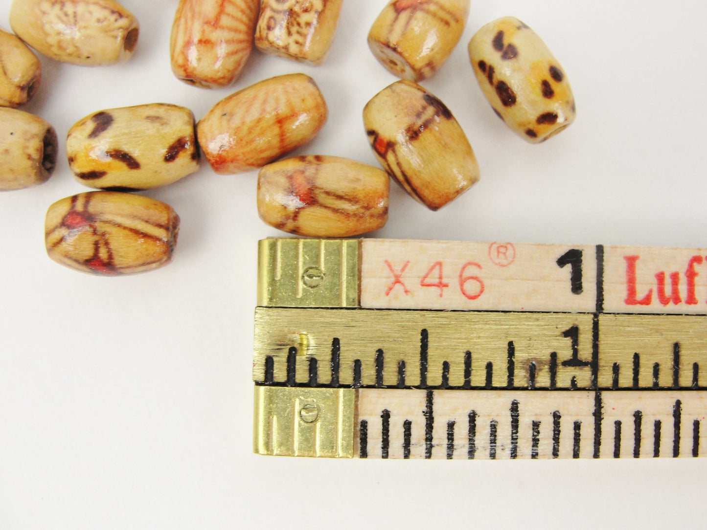 Oval printed bead 10mm x 6mm set of 20 - Wood parts - Craft Supply House