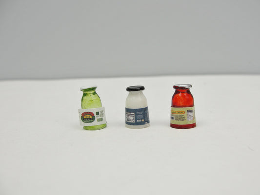 Dollhouse condiment jars set of 3 - Miniatures - Craft Supply House