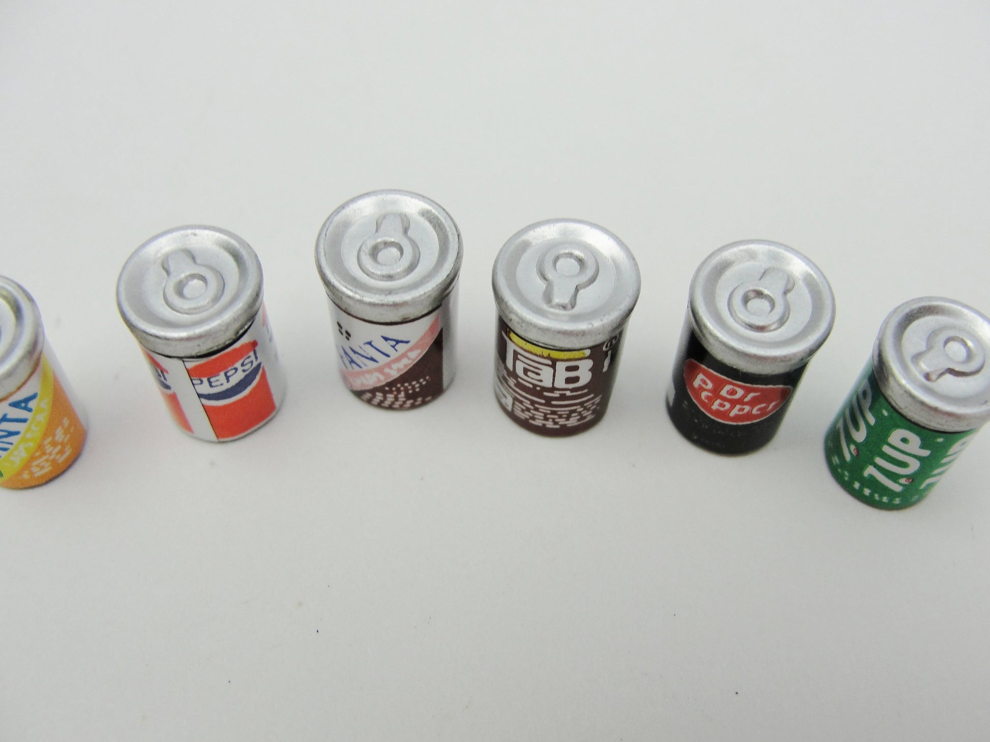 Dollhouse miniature soda cans set of 6 - Miniatures - Craft Supply House