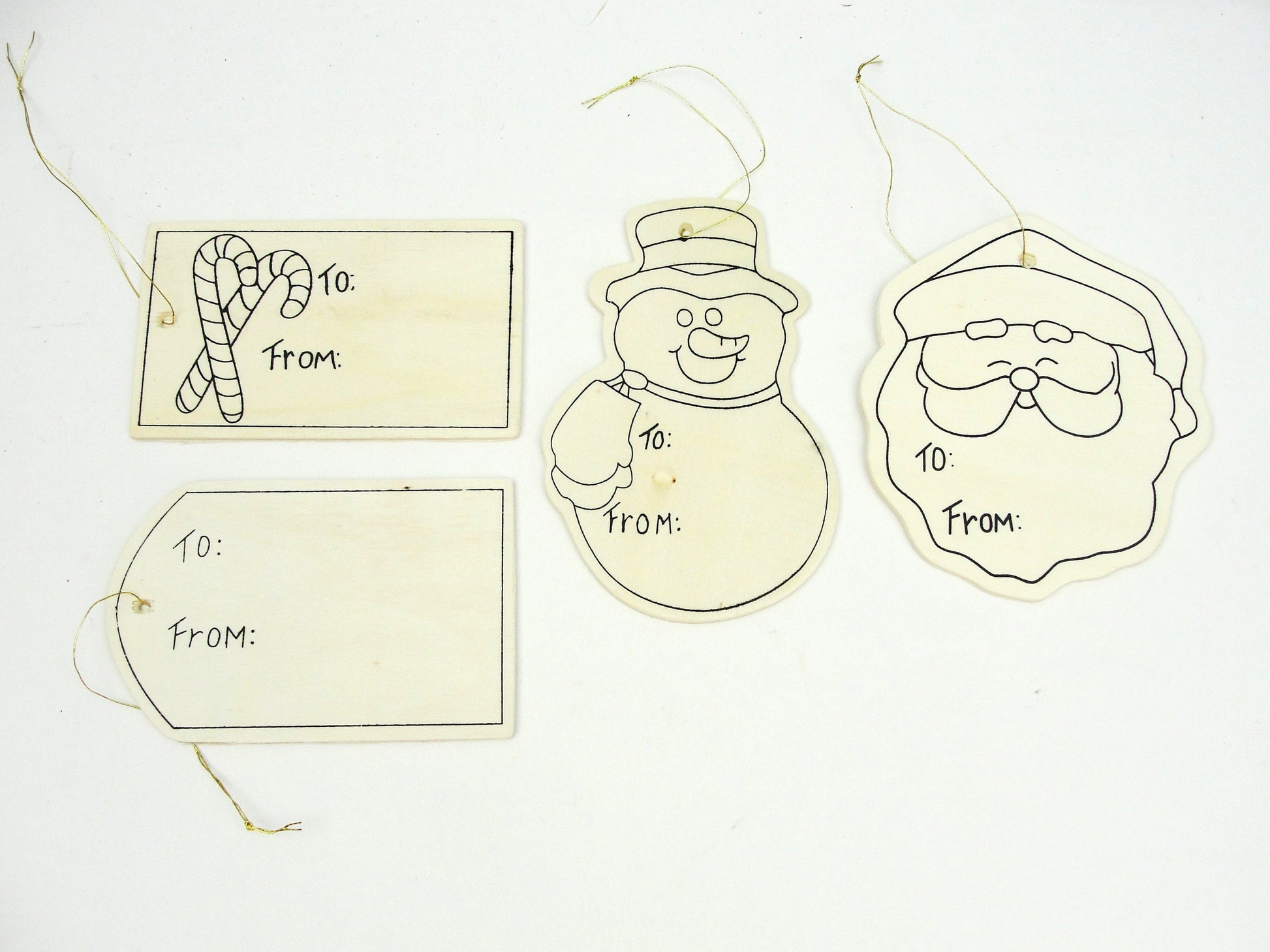 Wooden Christmas gift tags to decorate set of 12 - Wood parts - Craft Supply House