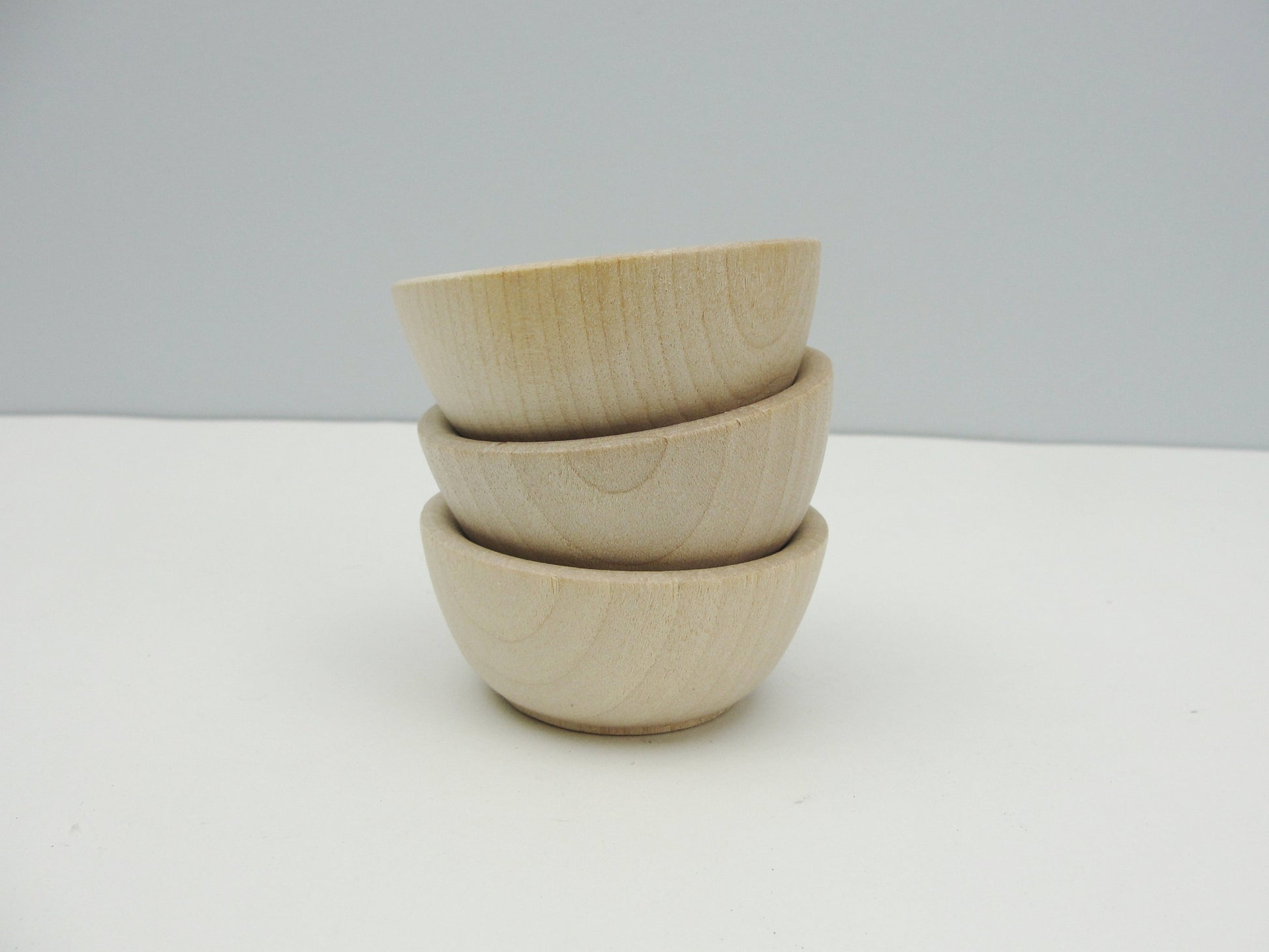 2 1/2" Miniature wooden bowl, small ring cup, condiment bowl unfinished set of 3 - Wood parts - Craft Supply House