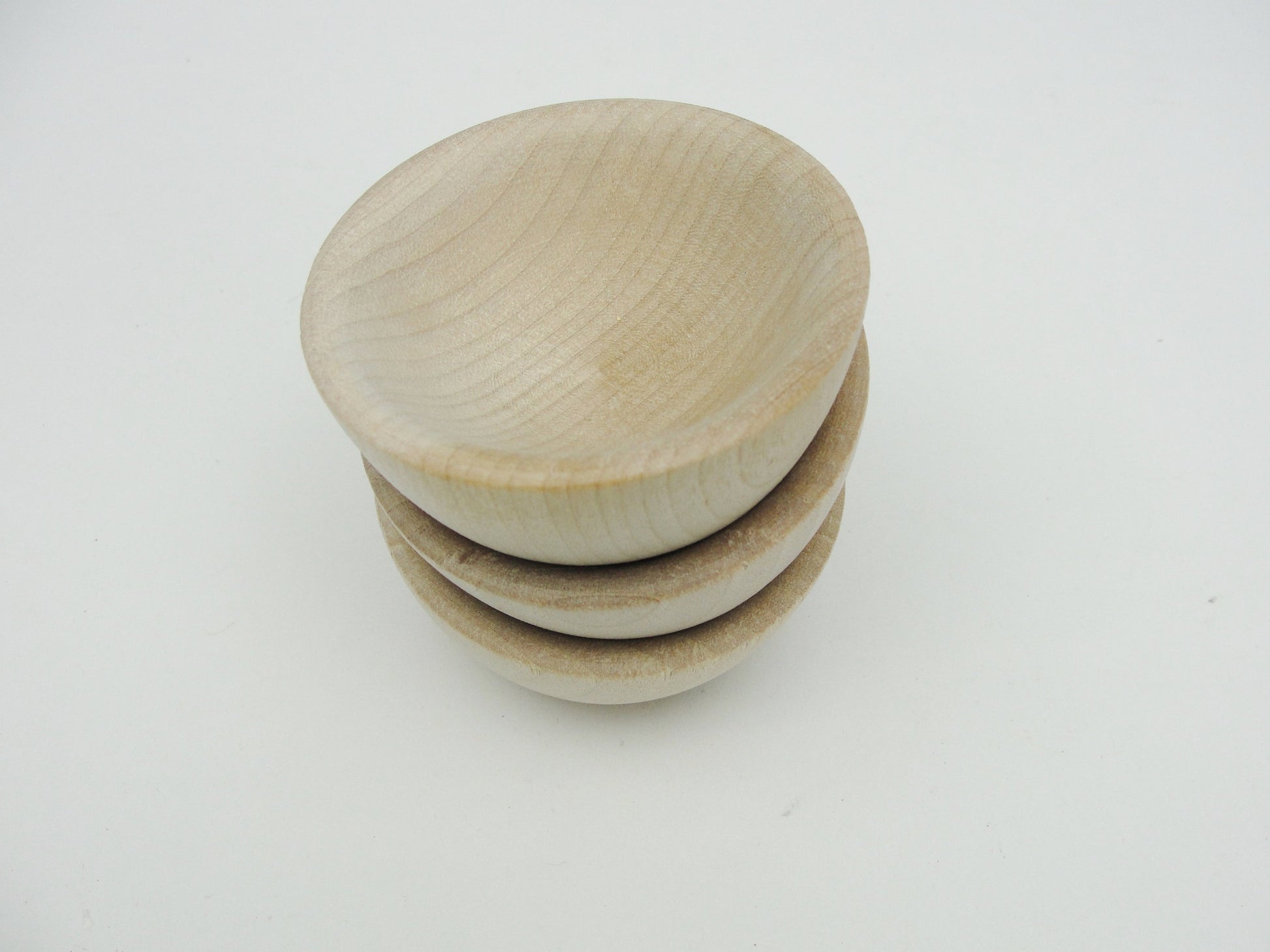 2 1/2" Miniature wooden bowl, small ring cup, condiment bowl unfinished set of 3 - Wood parts - Craft Supply House