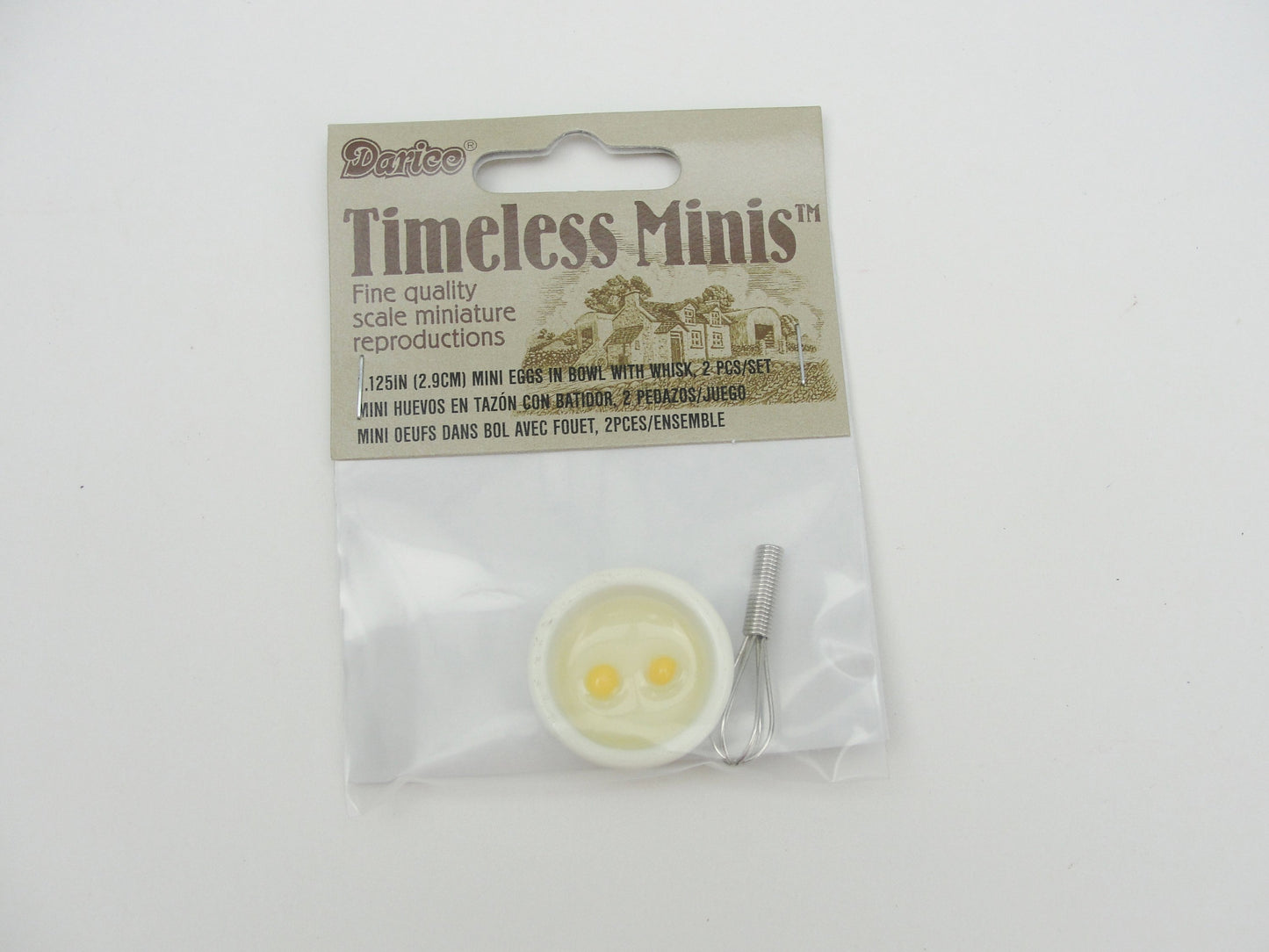 Dollhouse miniature bowl of eggs and whisk - Miniatures - Craft Supply House
